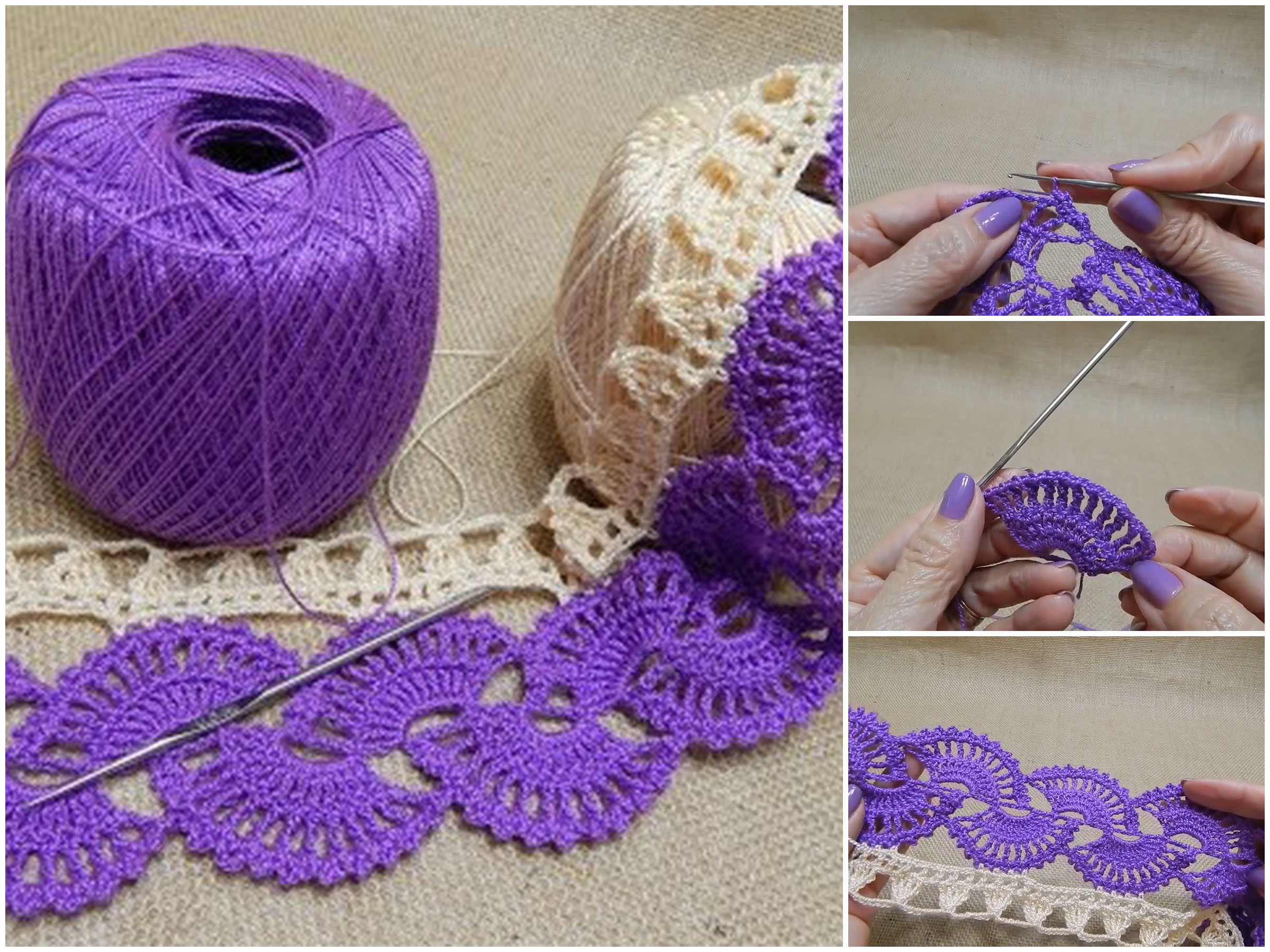 Two Color Crochet Lace Border Pattern