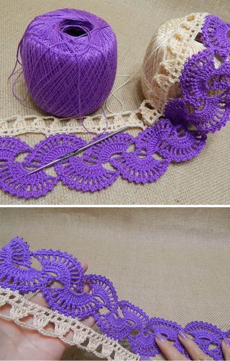 Two Color Lace Crochet Border