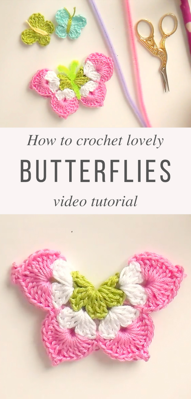 Crochet Butterflies Free Pattern Video Tutorial