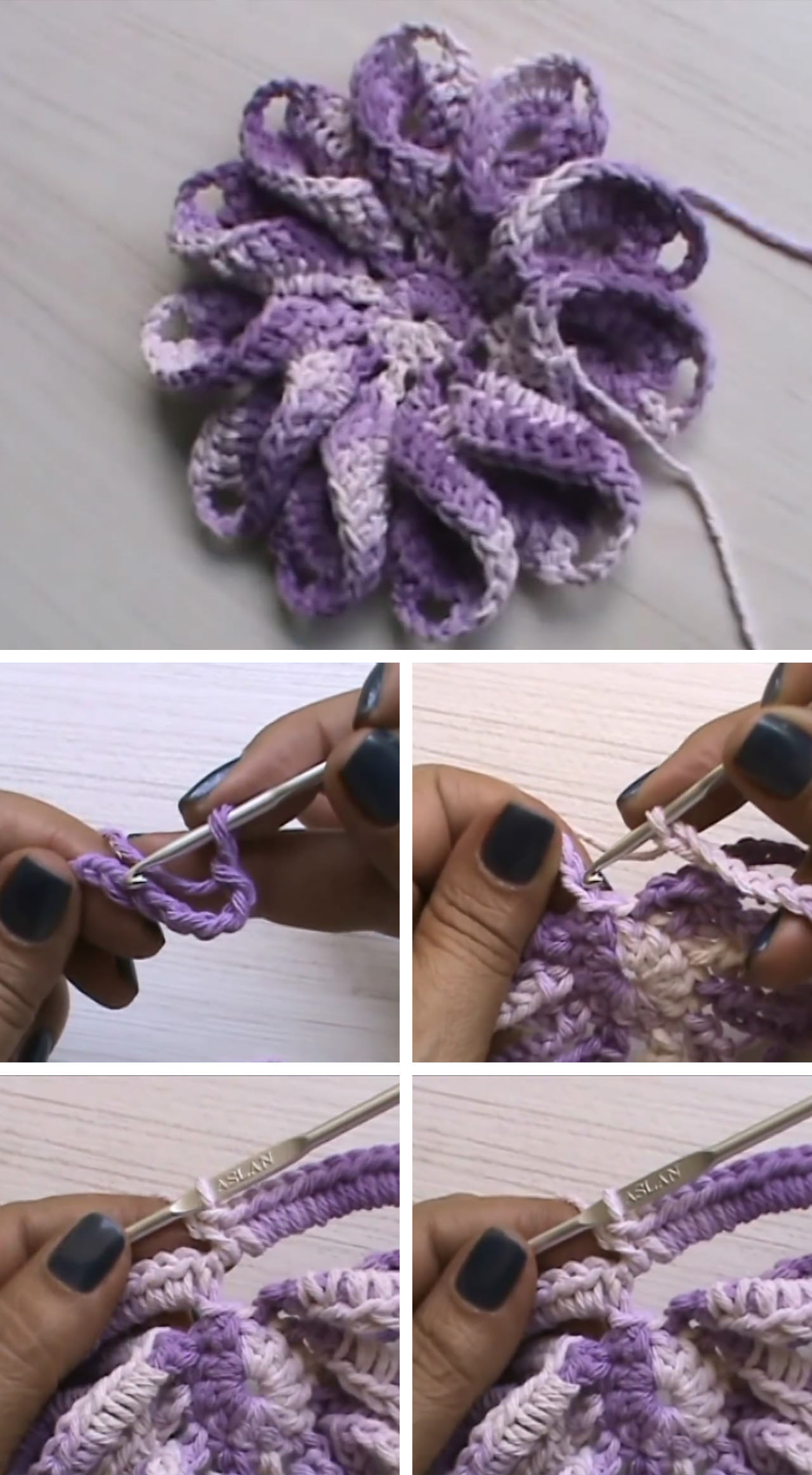 Dense Crochet Flower Tutorial