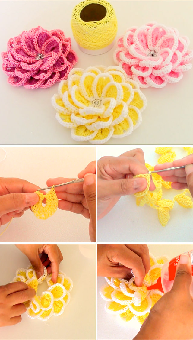 Gift Crochet Flower Free Pattern Tutorial