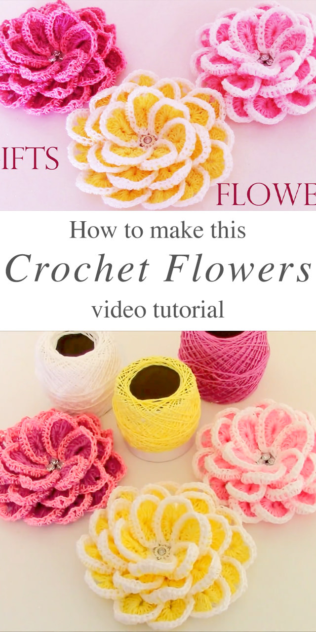 Gift Crochet Flower Free Pattern Video Tutorial