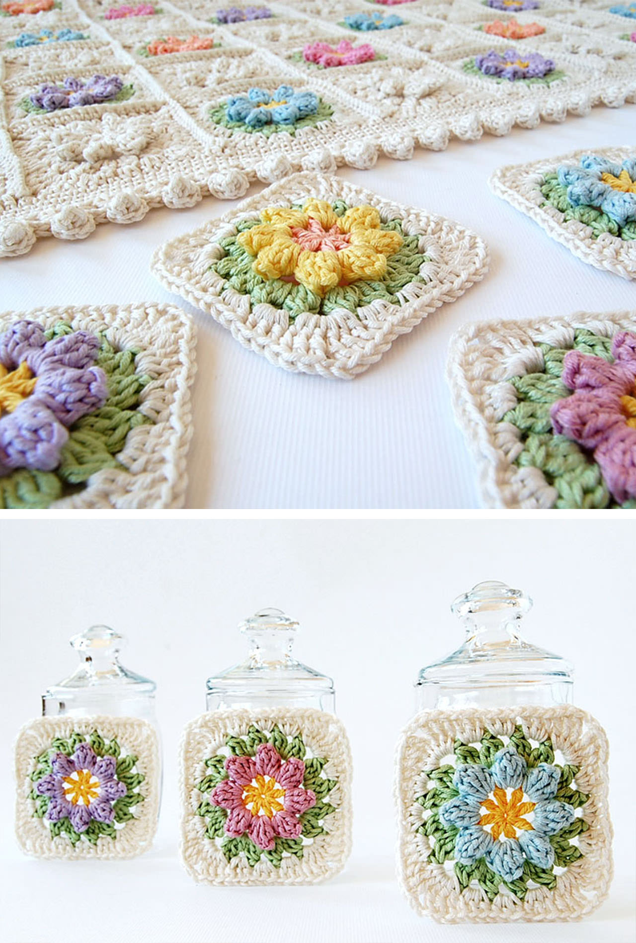 Spring Crochet Flower Granny Squares