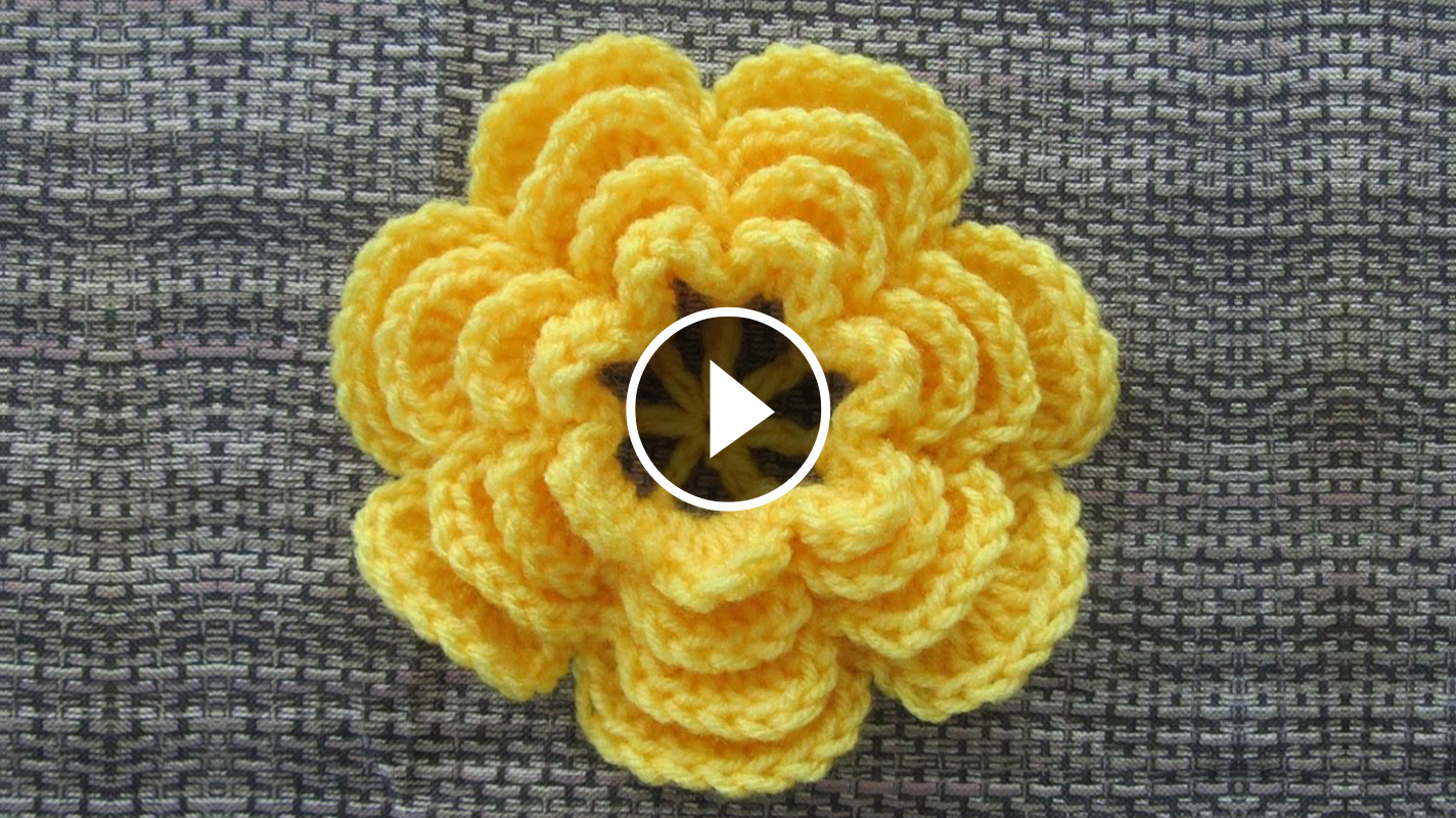 Yellow 3D Crochet Flower Featured Image