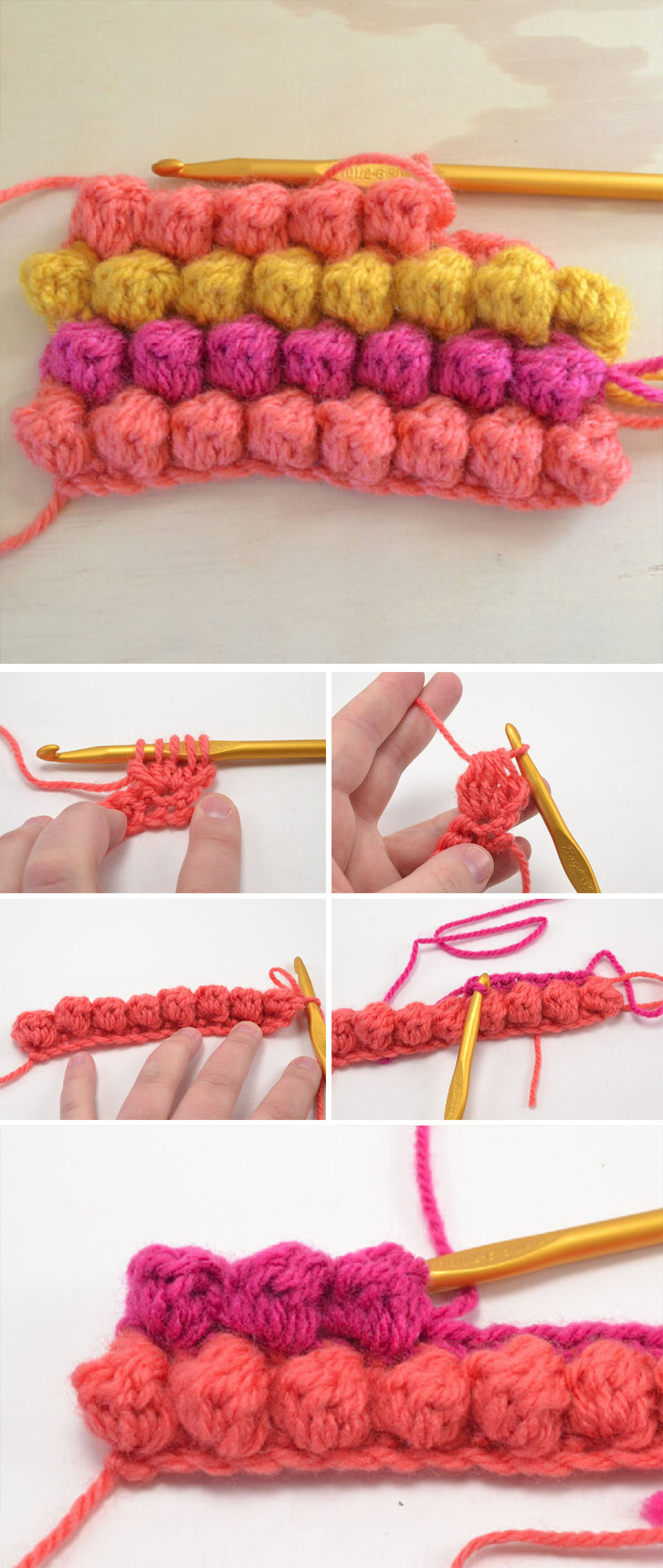 Lean The Crochet Bobble Stitch Pattern | CrochetBeja
