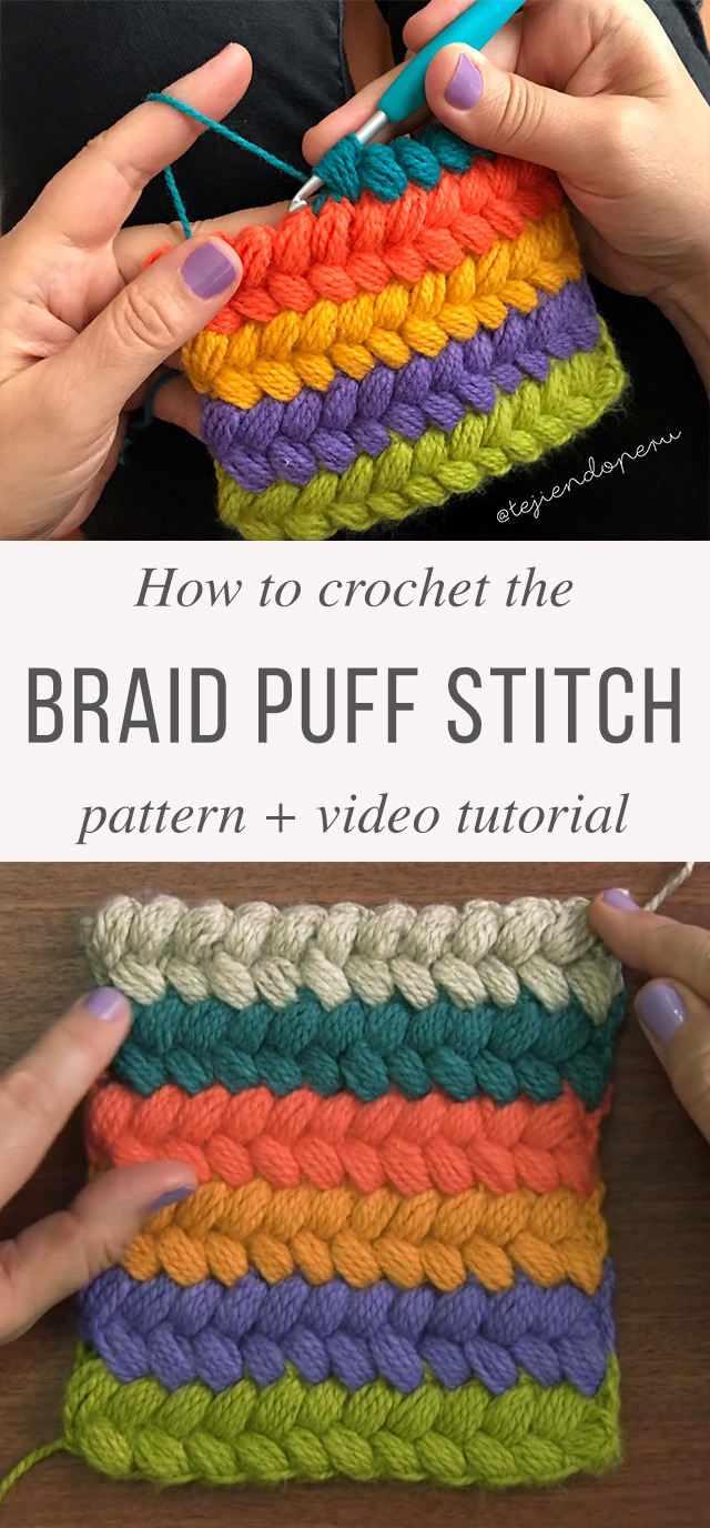 Braid Puff Stitch Free Crochet Pattern Video Tutorial