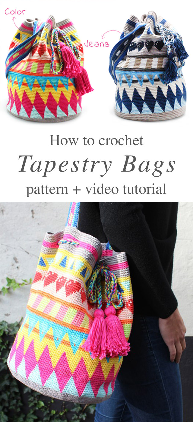 Mochila Bag Tapestry Crochet Free Pattern Video Tutorial