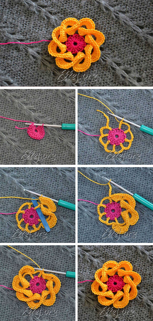 Multi Petals Crochet Flower Pattern