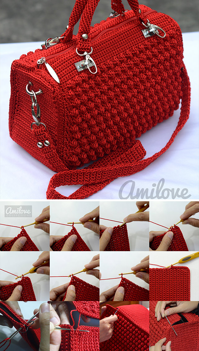 Bobble Stitch Crochet Bag Pattern Video Tutorial