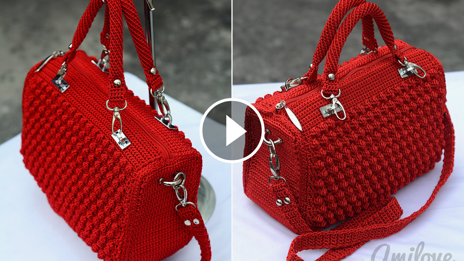 Bobble Stitch Handbag Crochet Pattern Featured Image