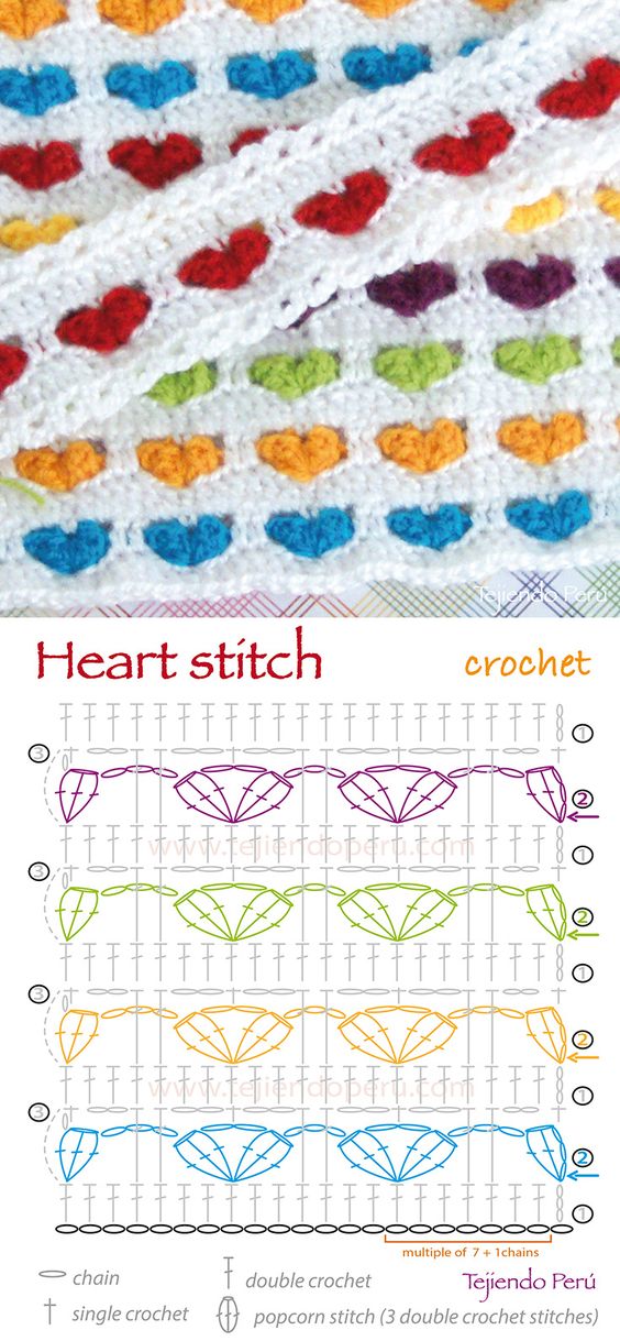 Crochet Heart Stitch Pattern