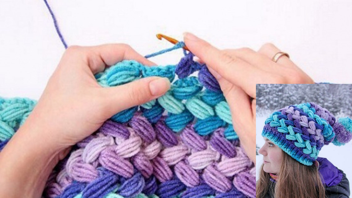 Puff Stitch Crochet Hat Free Pattern Video Tutorial Featured Image