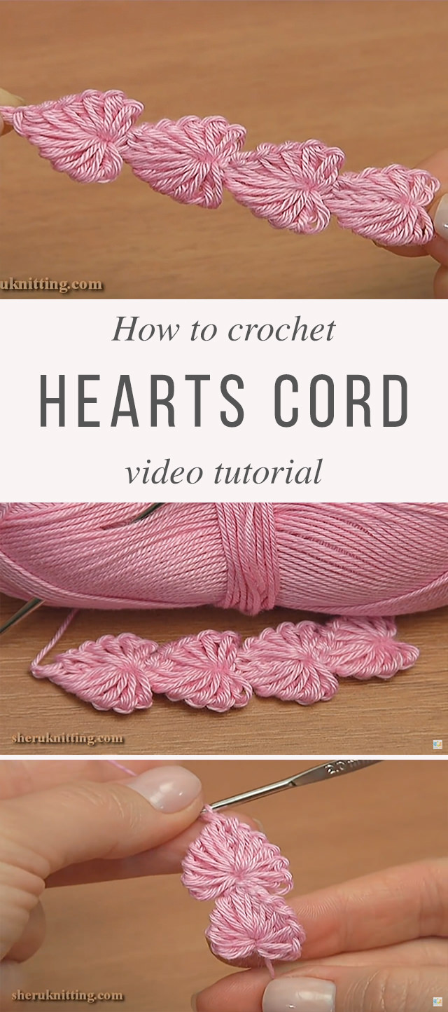Hearts Cord Crochet Pattern Tutorial
