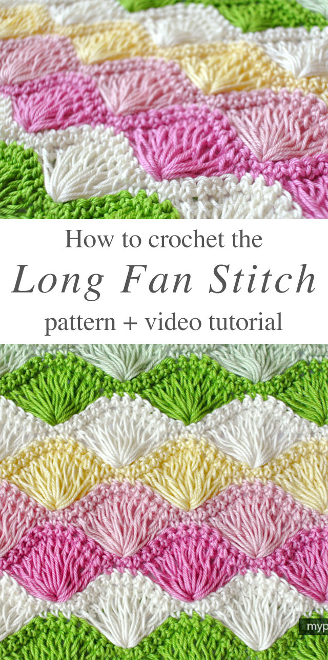 Long Fan Stitch Crochet Free Pattern Video Tutorial