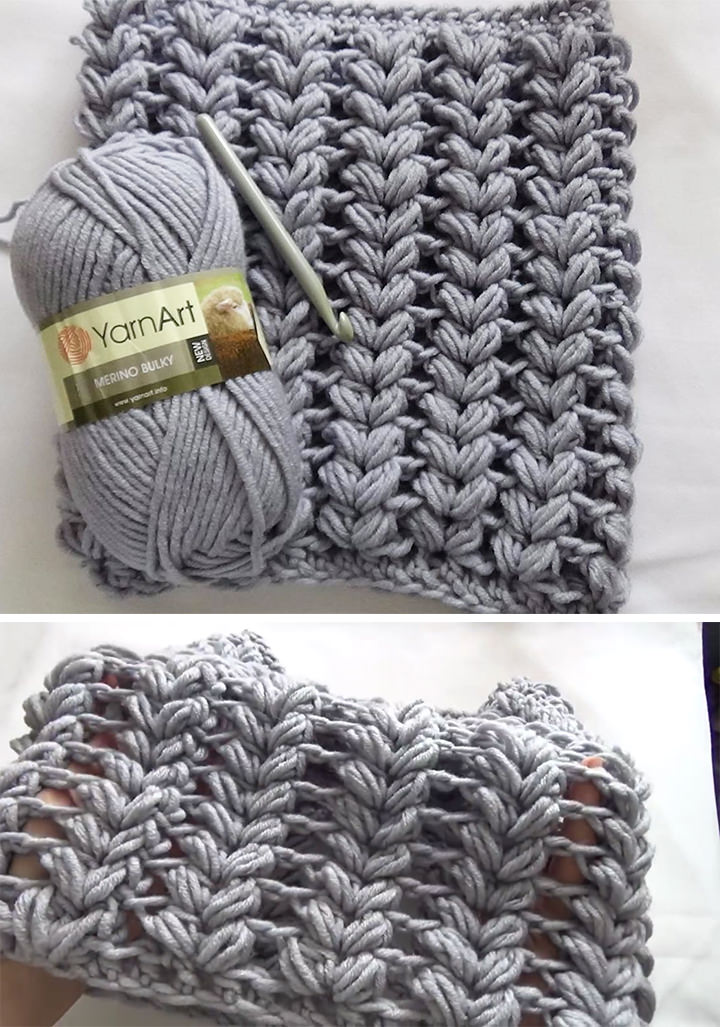 Braid Puff Stitch Cowl Crochet Free Pattern Tutorial
