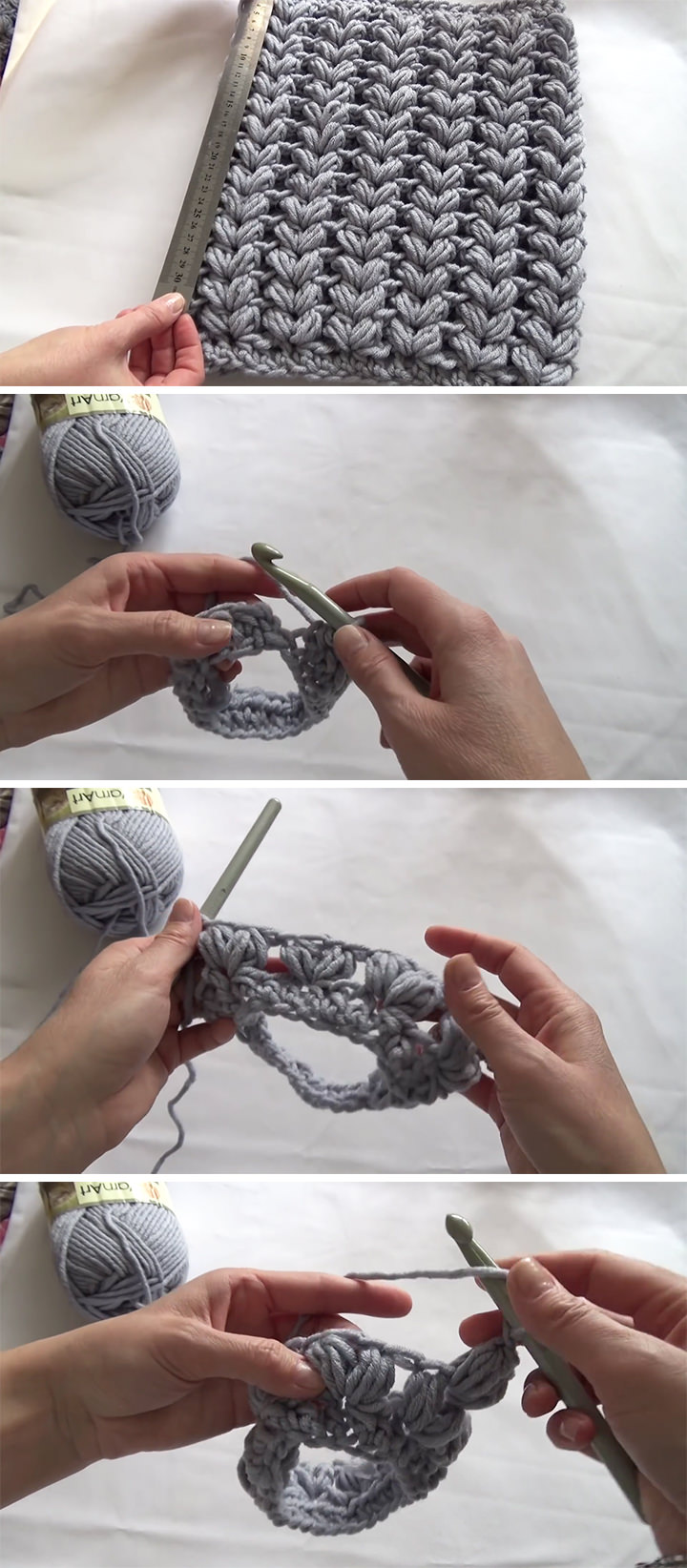 Braid Puff Stitch Cowl Crochet Free Pattern Tutorial