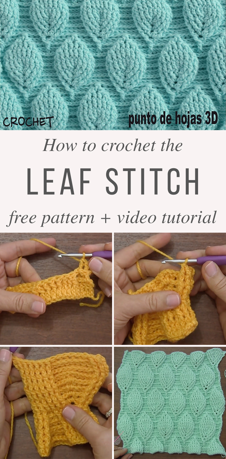 3D Leaf Stitch Crochet Pattern Tutorial