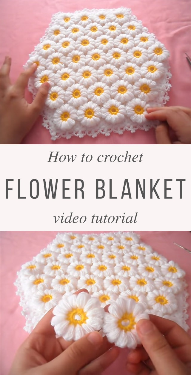 Flowers Blanket Crochet Pattern Tutorial