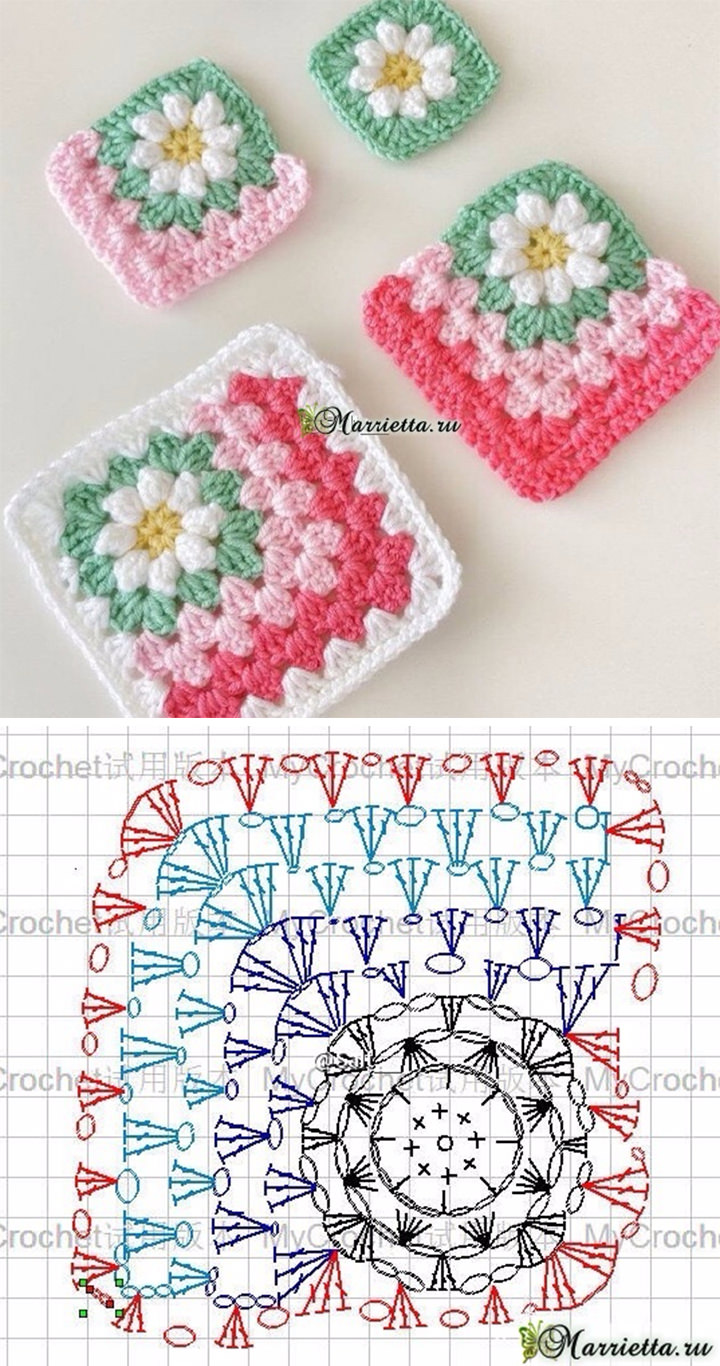 Granny Square Blanket Crochet Pattern Tutorial