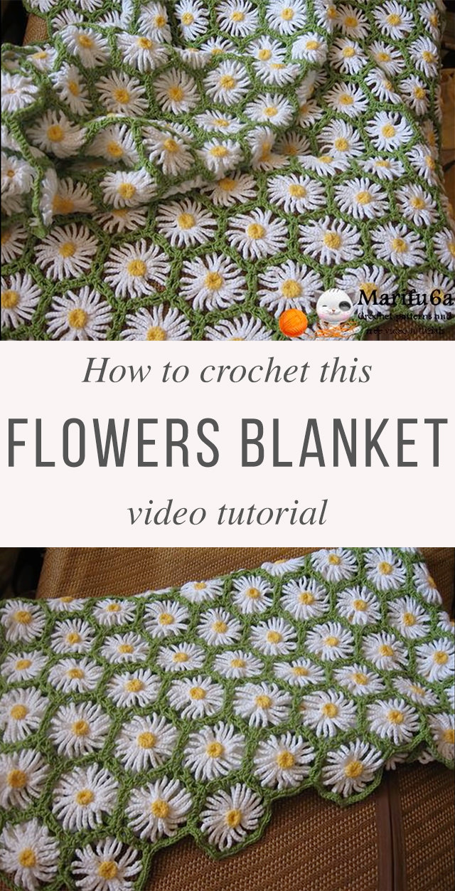 Crochet Flowers Blanket Free Pattern Video Tutorial