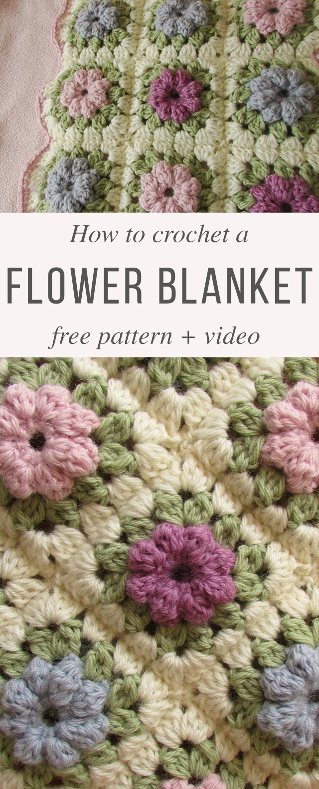 Puff Flower Blanket Free Crochet Pattern Video Tutorial