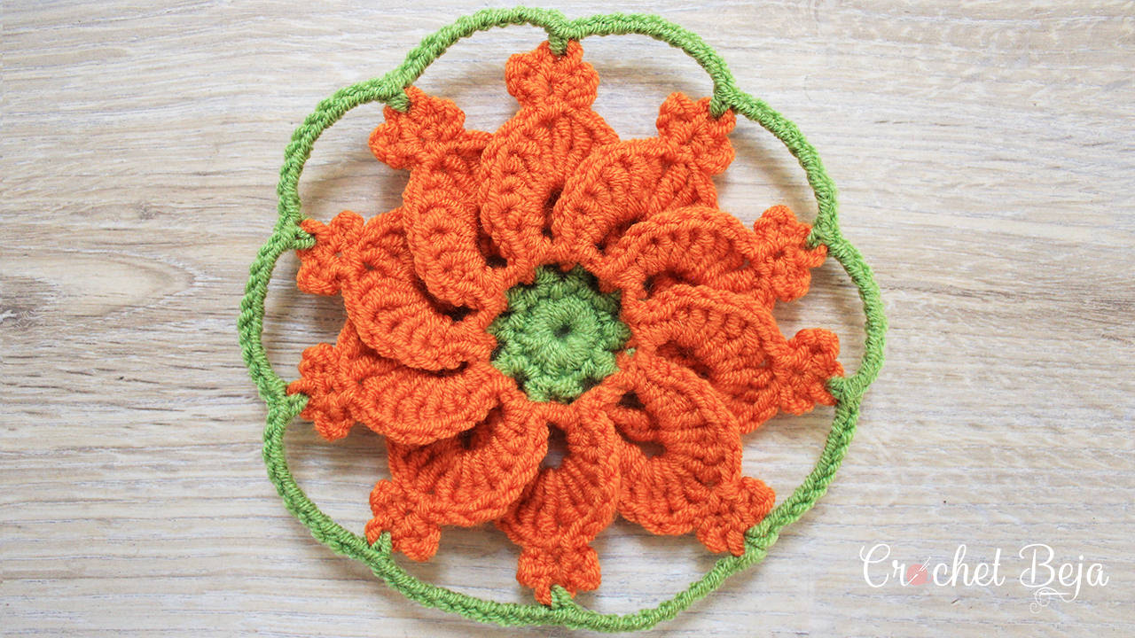 Crochet Flower Free Pattern Video Tutorial Featured Image