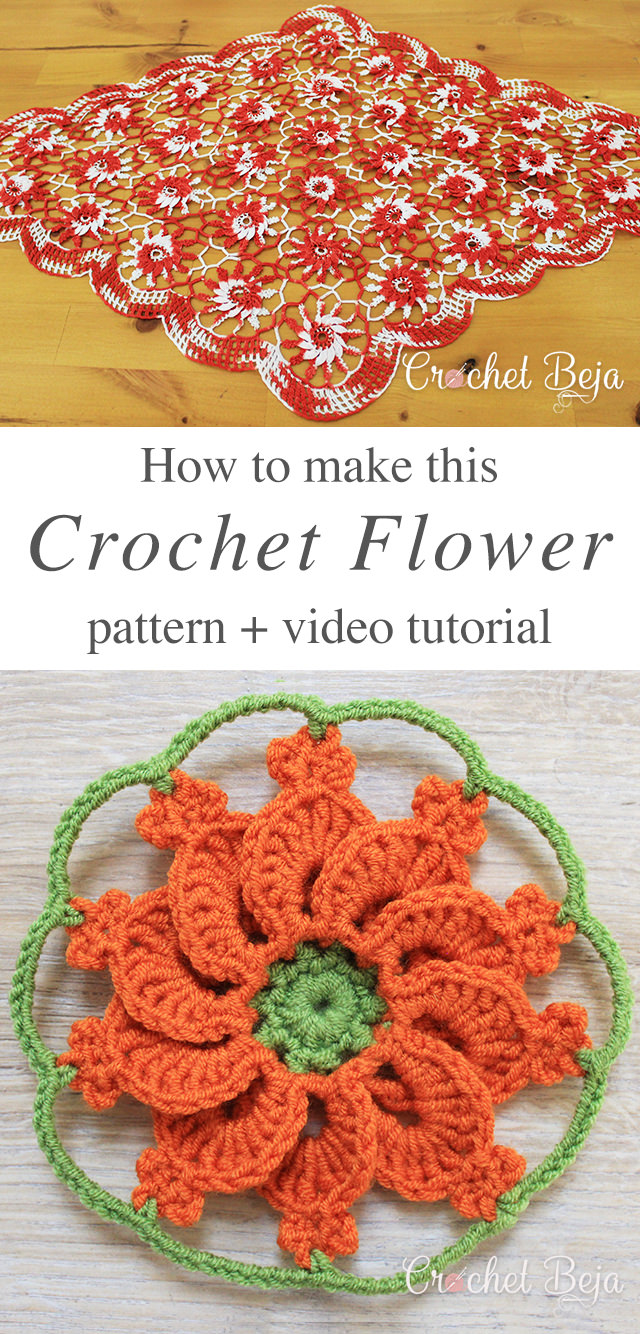 Crochet Flower Free Pattern Video Tutorial