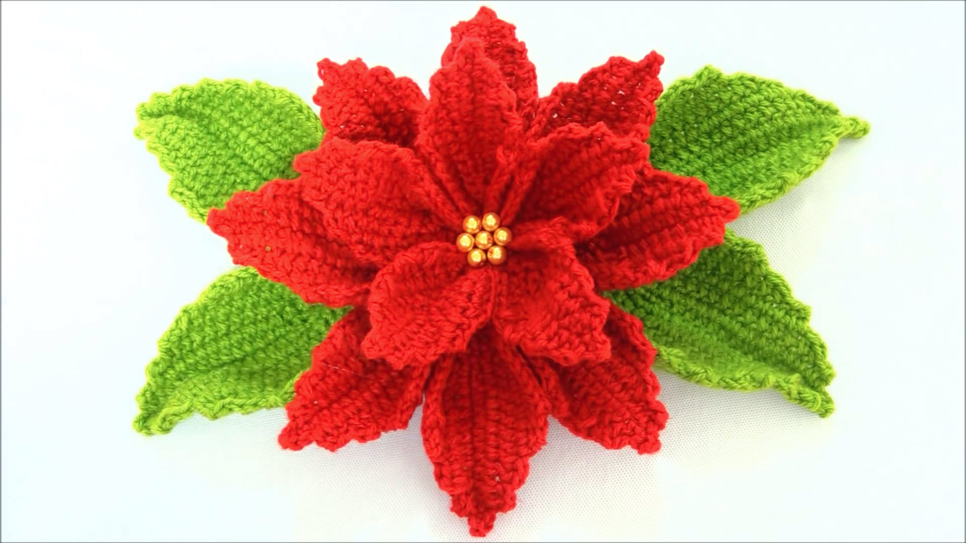 Crochet Poinsettia Flower 3D Tutorial
