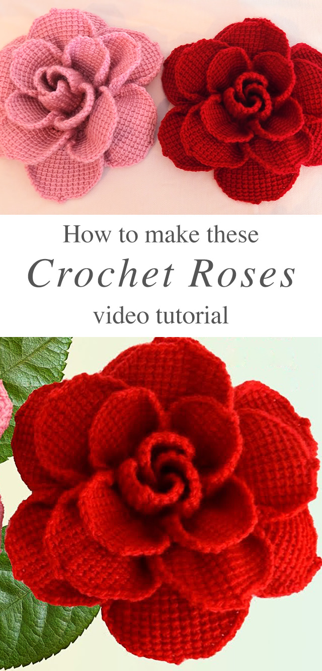 Big Crochet Rose Flowers