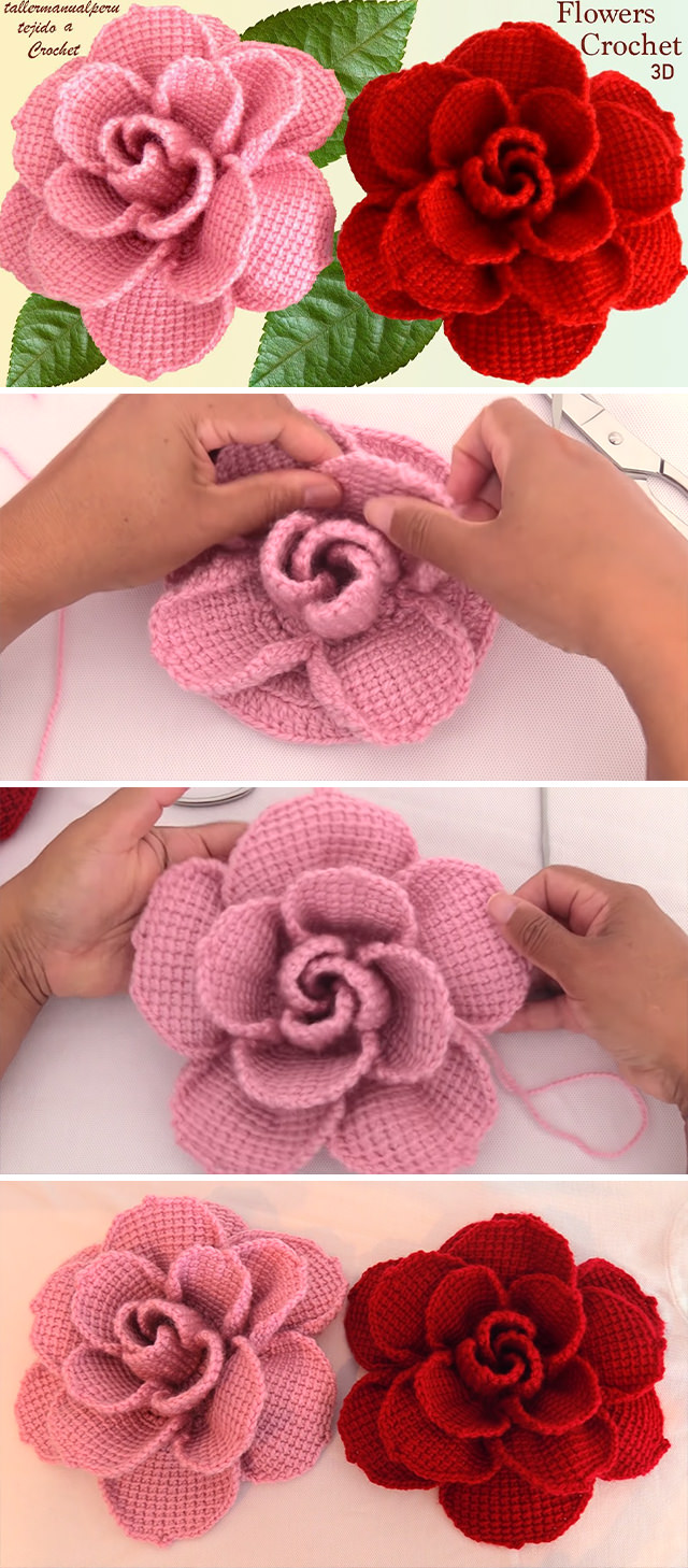 Big Crochet Roses