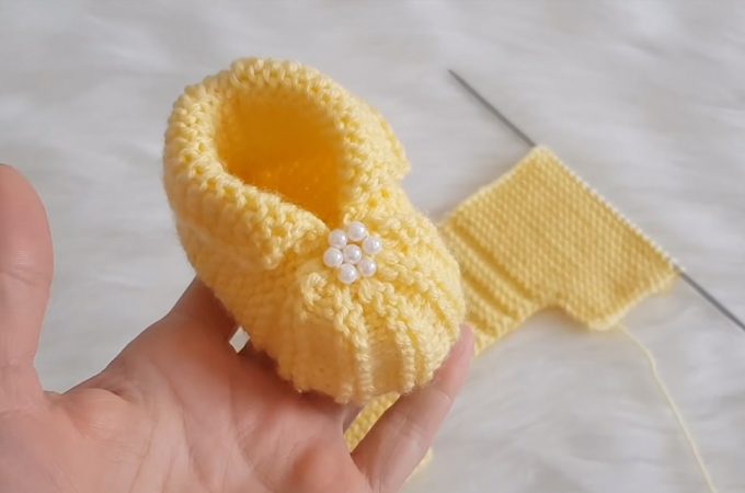 Knitted Baby Booties Image