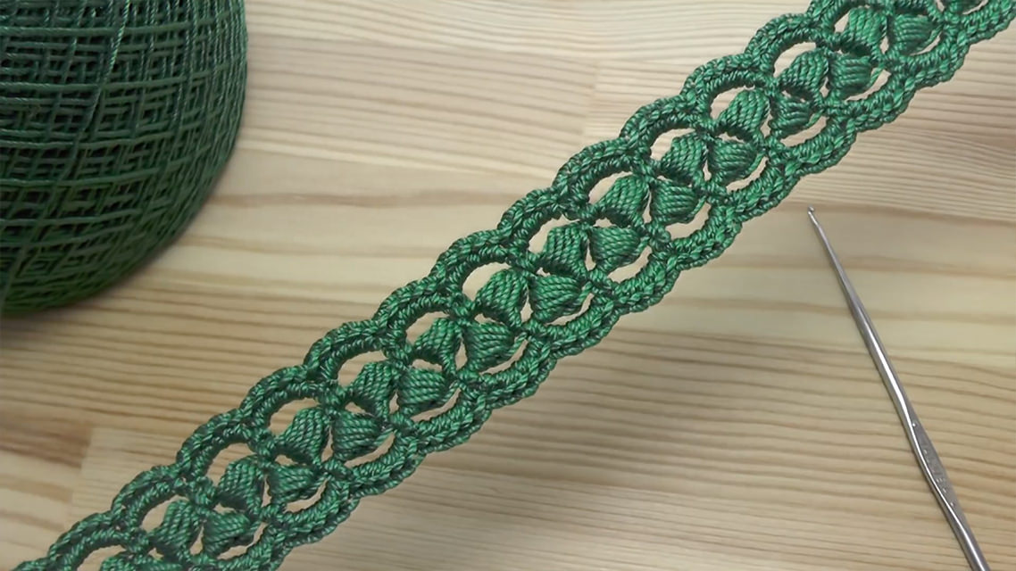 Crochet Simple Cord Lace Ribbon Pattern 