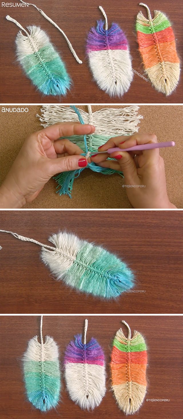 Crochet Macrame Feathers