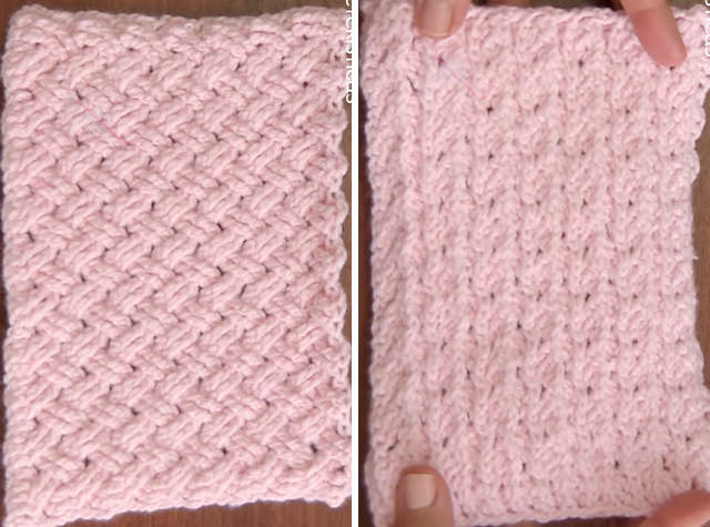 Celtic Stitch Sides - The Celtic weave crochet stitch is a popular criss-cross stitch that flawlessly weaved in and out. It can be used in many different patterns like scarves, hats, blankets, or home decor.