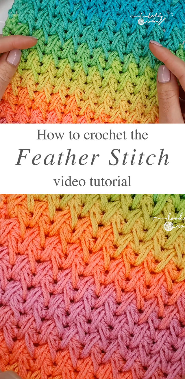 Crochet Feather Stitch - Learn how to make the stunning crochet feather stitch by watching this video tutorial! This stitch has a beautiful texture and is the same on both sides!