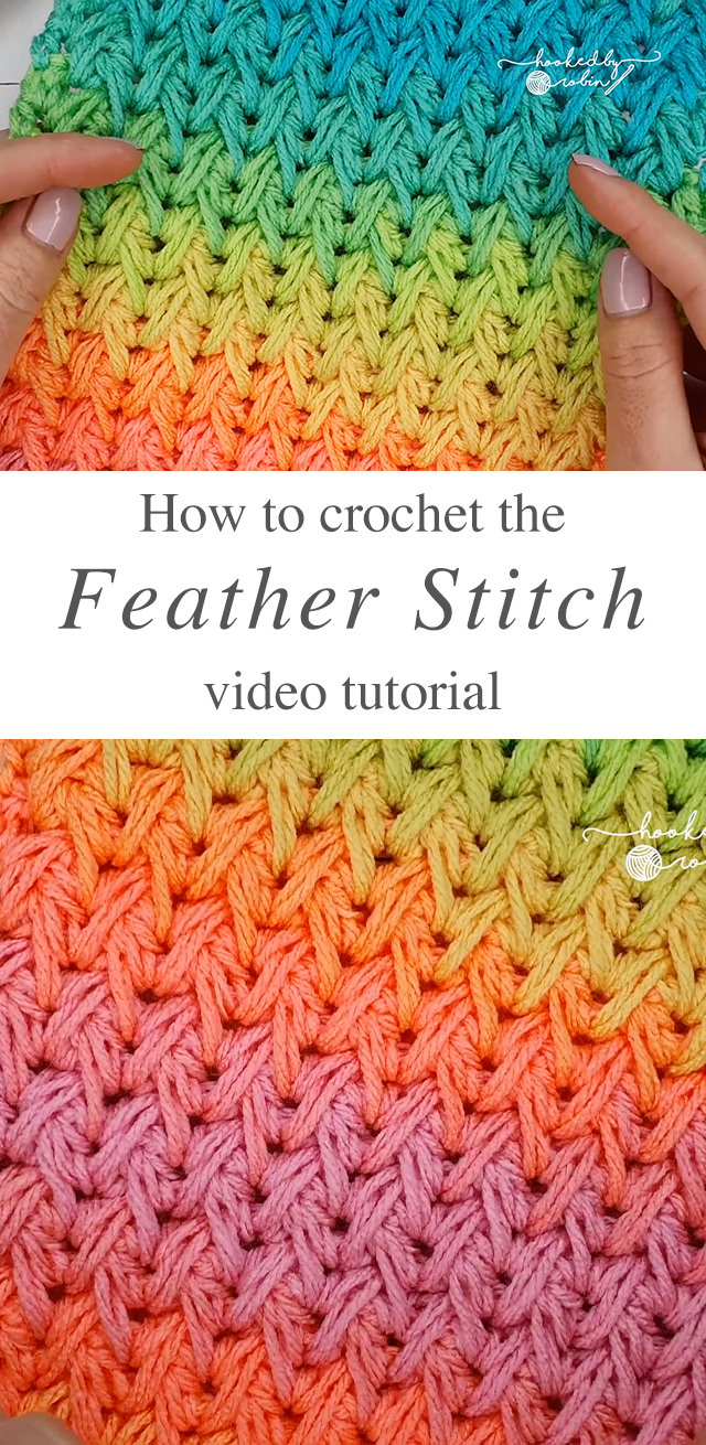 Crochet Feather Stitch - Learn how to make the stunning crochet feather stitch by watching this video tutorial! This stitch has a beautiful texture and is the same on both sides!