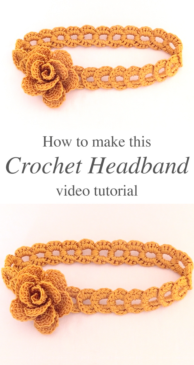 Crochet Flower Headband - This tutorial covers how to create a beautiful crochet flower headband of braided rings. Making this seemingly complicated headband is actually very simple.