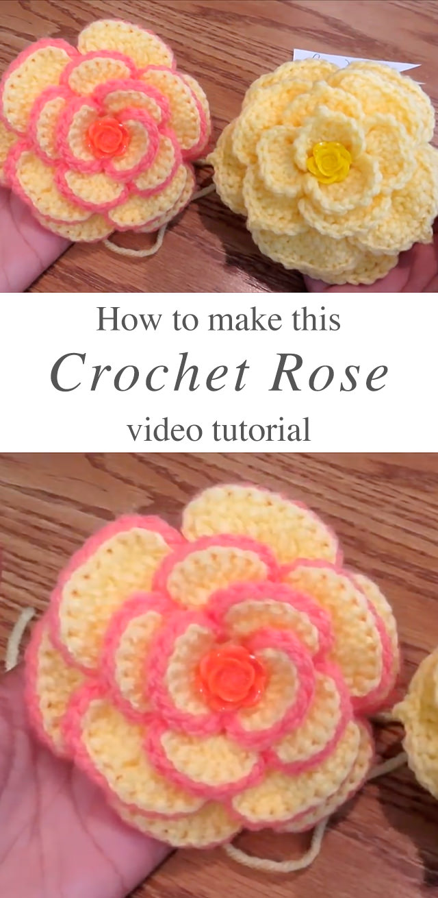 Crochet Rose Flowers - Learn how to make this enchanting crochet rose flower to add to your hat by watching this free video tutorial! You’ll fall in love with crocheting these easy flowers!