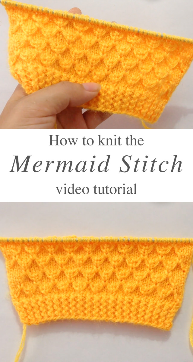 Knit Mermaid Stitch - This video tutorial will teach you the knit mermaid stitch, that you can use to make a sweater for a special gentleman in your life.