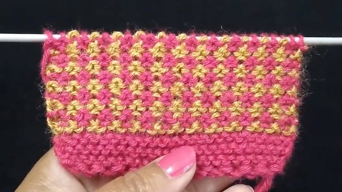 Two Colour Knitting Pattern You Should Learn - CrochetBeja