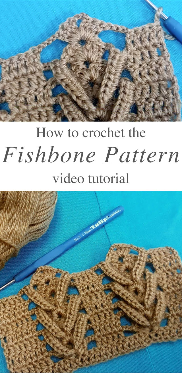Crochet Fishbone Pattern - This video tutorial will teach you how to make the unique crochet fishbone pattern, and vest using the fishbone motif. This pattern makes an unique texture.