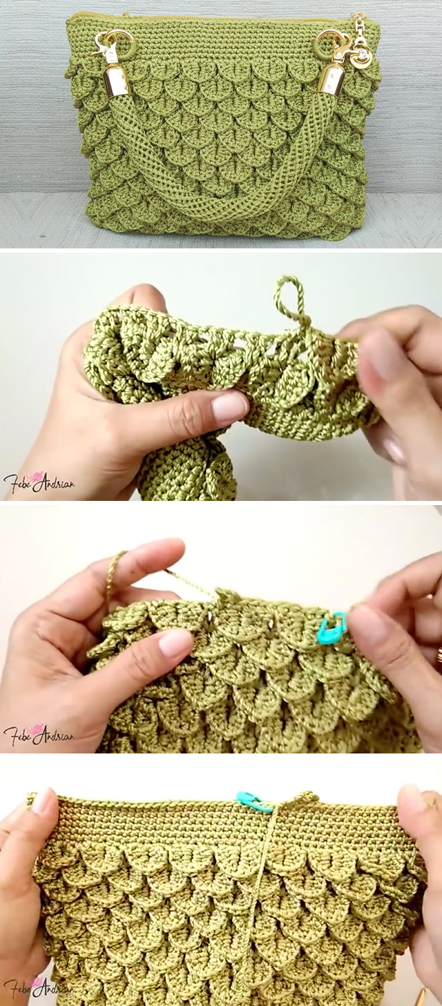 Crocodile Crochet Bag - This video tutorial covers how to crochet a crocodile stitch bag. You will learn how to make this charming detail and join today’s trends in bag fashion.