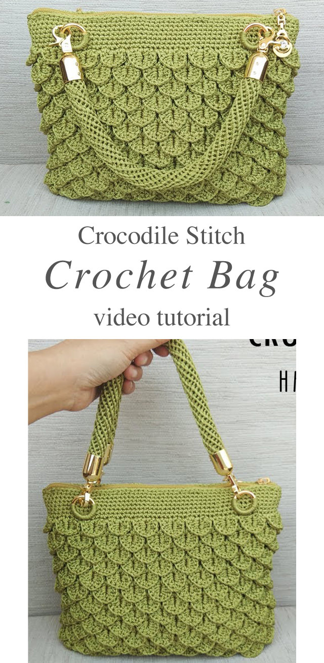 Crocodile Stitch Bag - This video tutorial covers how to crochet a crocodile stitch bag. You will learn how to make this charming detail and join today’s trends in bag fashion.