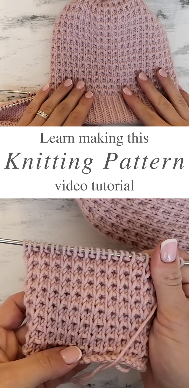 Easy Knitting Stitch - Learn how to work this easy knitting stitch by watching this free video tutorial! Keep reading for tips on how to make this pretty knitting stitch.