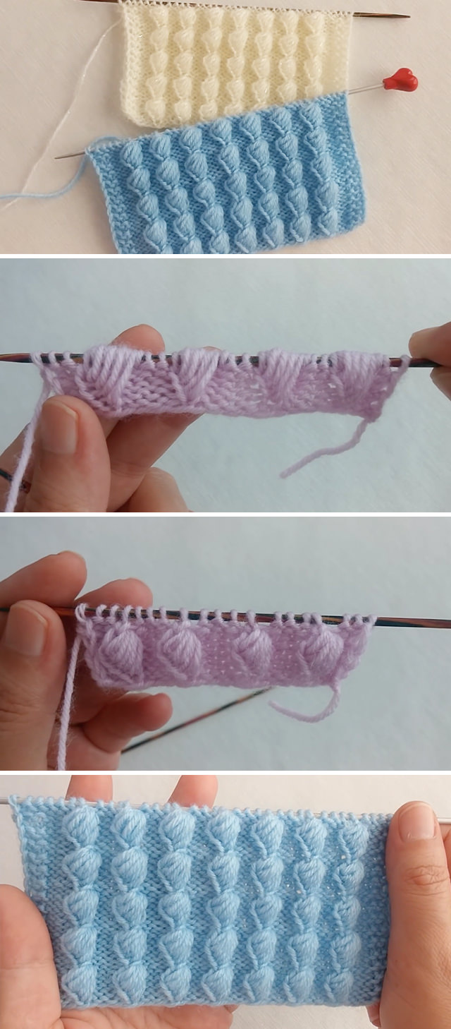 Peanut Braid Stitch - This free video tutorial will teach you how to make a knit peanut braid stitch. This puffy and warm knit stitch works up quick and easy.