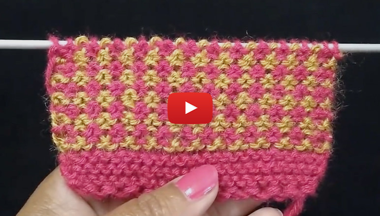 Two Colour Knit Youtube - This two colour knitting pattern is both colourful and beautiful and makes a lovely square! You can learn and make it easily, following this tutorial.