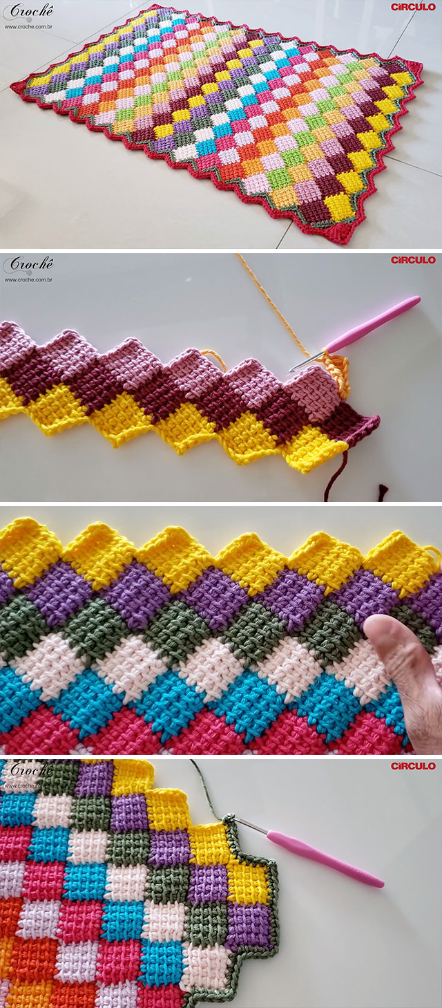 Carpet - This video tutorial covers how to crochet carpet using all of the thread leftovers you have saved over your period of crocheting!