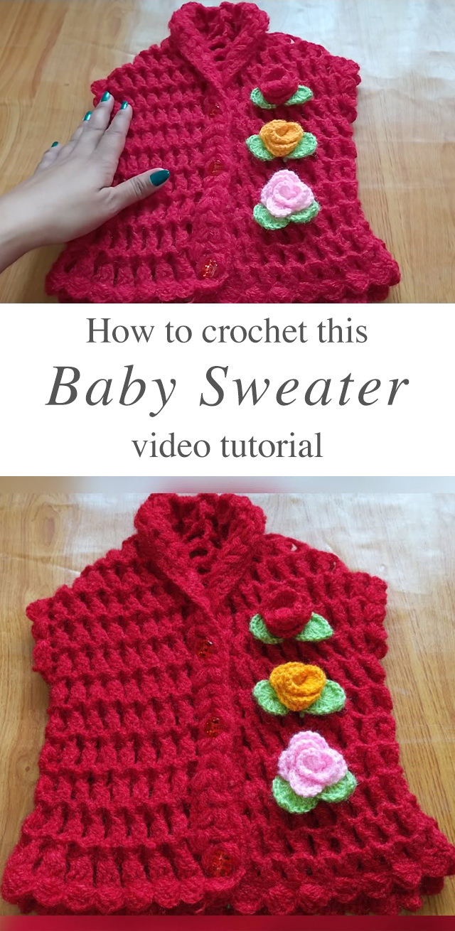 Crochet Baby Sweater - Learn how to make this beautiful crochet baby sweater! This baby sweater makes the cutest gift for the precious newborn girls in your lives and toddlers.