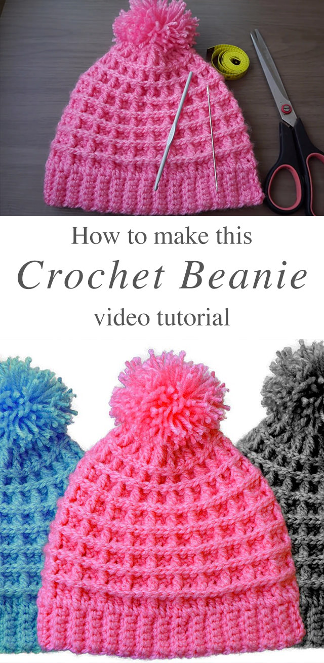 Easy Crochet Beanie - This free video tutorial covers how to create an easy crochet beanie. Crocheting beanie hats are so much fun to make and easy for beginners to stitch!