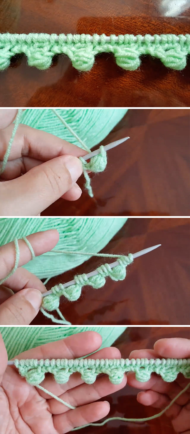 Knit Edge - This beautiful knitting edge is a popular project because it beautifies objects and accessories. Watch this video tutorial to learn how to make this edge.